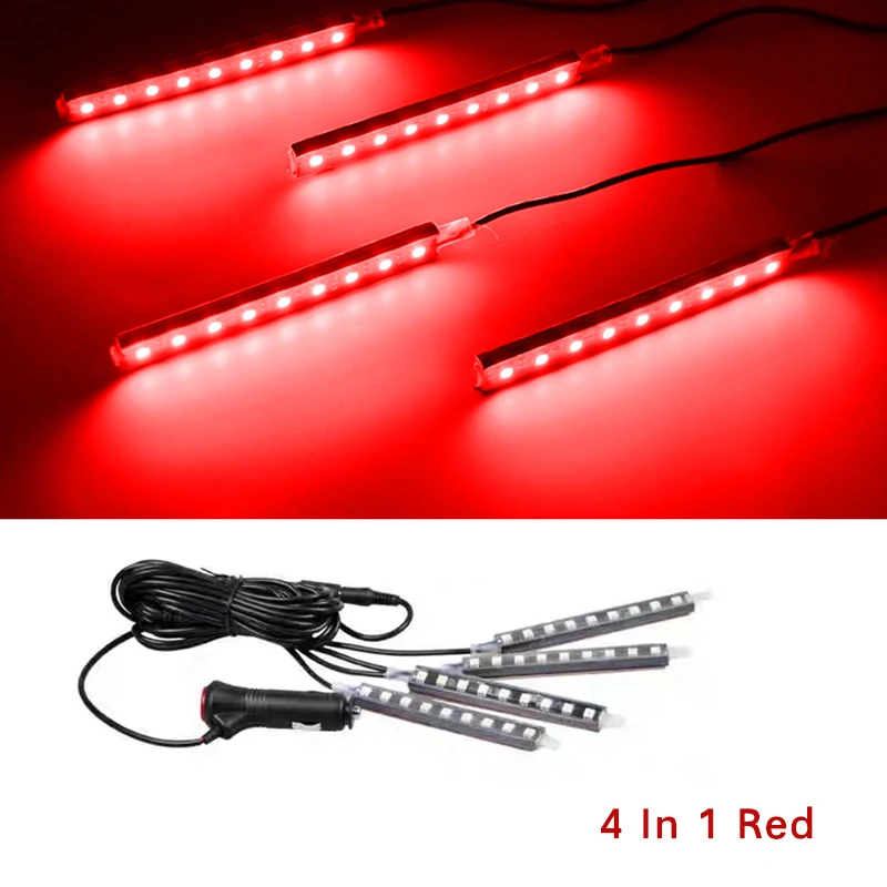 

12 В автомобильный окружающий свет, светодиодные аксессуары для украшения интерьера автомобиля, подсветка, окружающее освещение для ног, светодиодная лента, атмосферное освещение