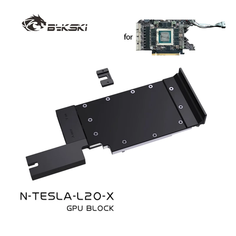 Фото Блок графического процессора Bykski N-TESLA-L20-X для видеокарты NVIDIA TESLA L20, водяное охлаждение/хромированный процесс из красной меди №1