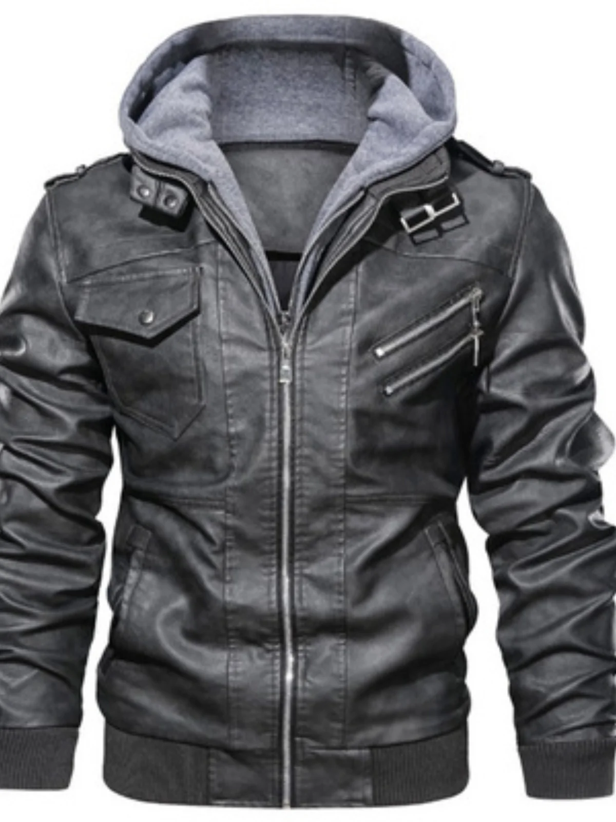 American Fashion Brand Plus size Genuine Leather Coat Men's Autumn and Winter Ruan Shuai Wind Riding Motorcycle Clothing Hood...