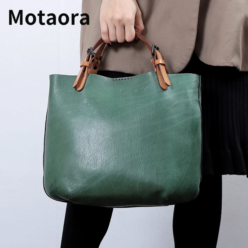 MOTAORA Luxury Designer Women's Bag 2023 Trend Handbags For Women Vintage Soft Leather Bucket Tote Hand Bags New Leather Handbag