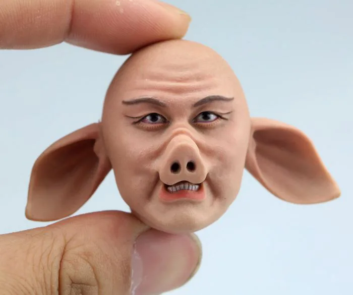 

1/6 Scale Pig Zhu Head Sculpt Journey To The West Accessories for 12in Phicen Tbleague Action Figure Toy