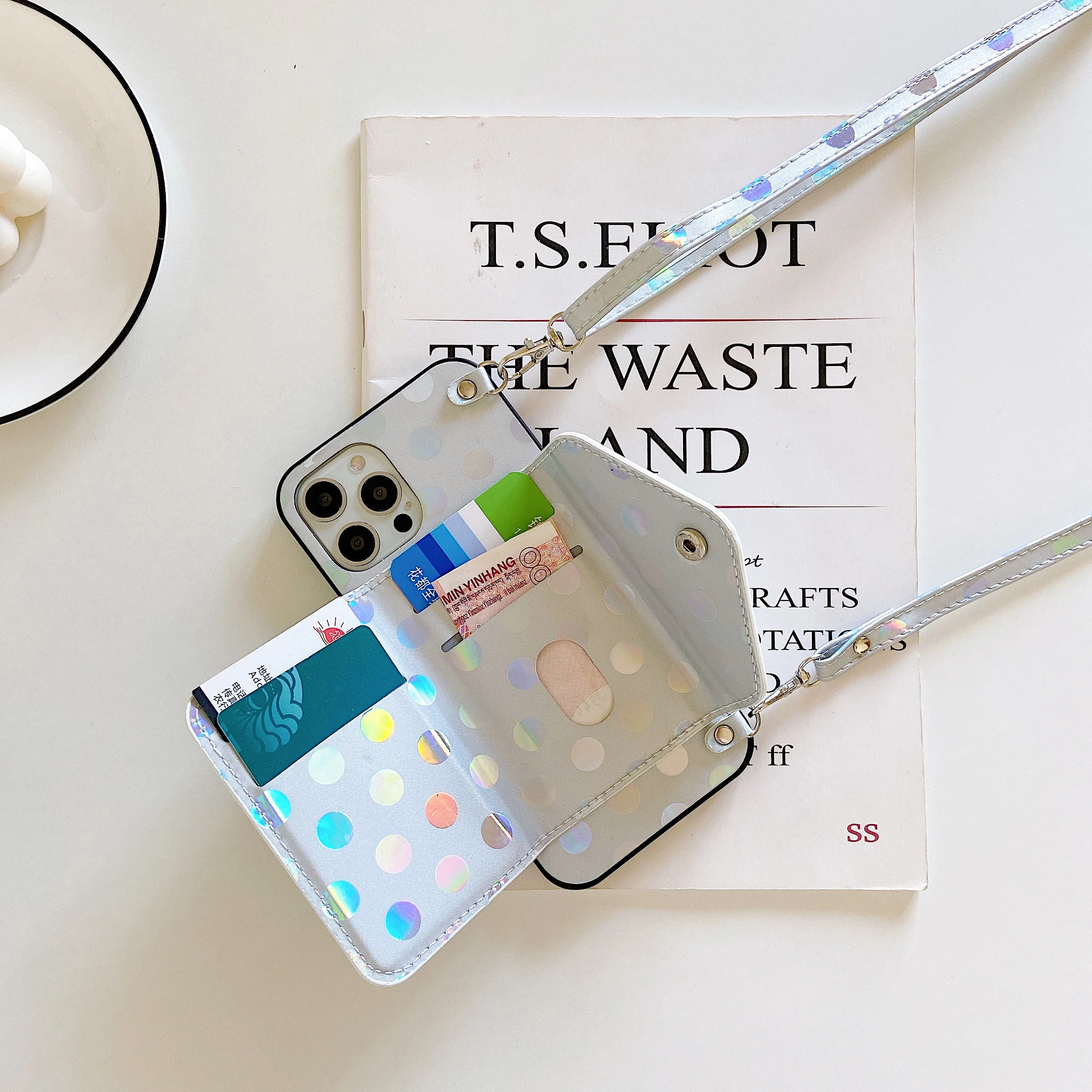 Leather Phone Case For iPhone 14 13 12 11 Pro Max XS Max XR X SE2022 8/7/6/6S Plus Card Slot Cover Coque lanyard phone case