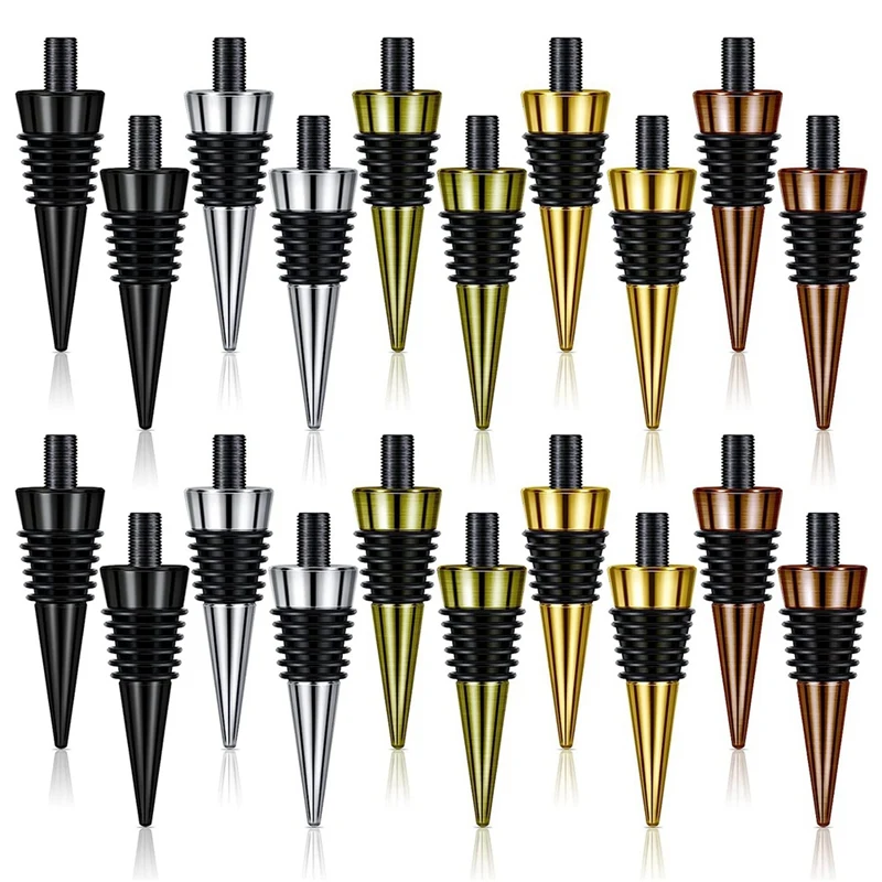

20Pieces Blank Bottle Stopper Metal Wine Stopper Bottle Stopper With Threaded Post For Wood Turning DIY Project