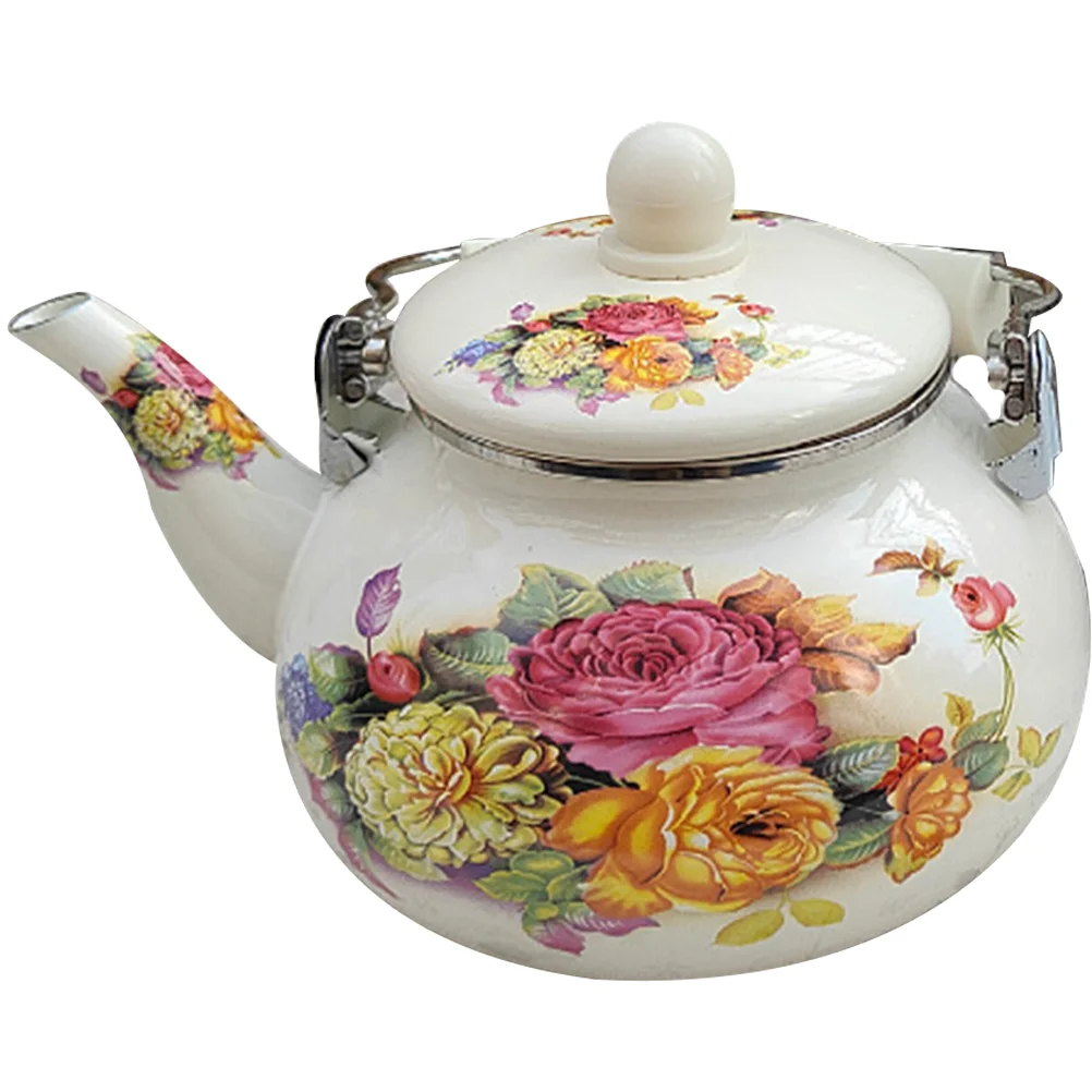 

Kettle Tea Enamelvintage Water Enamelwarestove Pots Whistling Metal Ceramic Pot Enameledcoffee Stovetop Teapot Steel Camping