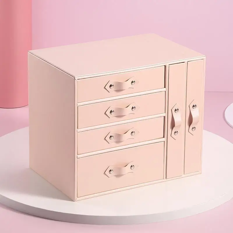 

2022 Fashion Leather Jewelry Box Gift Box Jewelry Packaging Display Large Exquisite Makeup Case Luxury Jewelry Organizer Storage