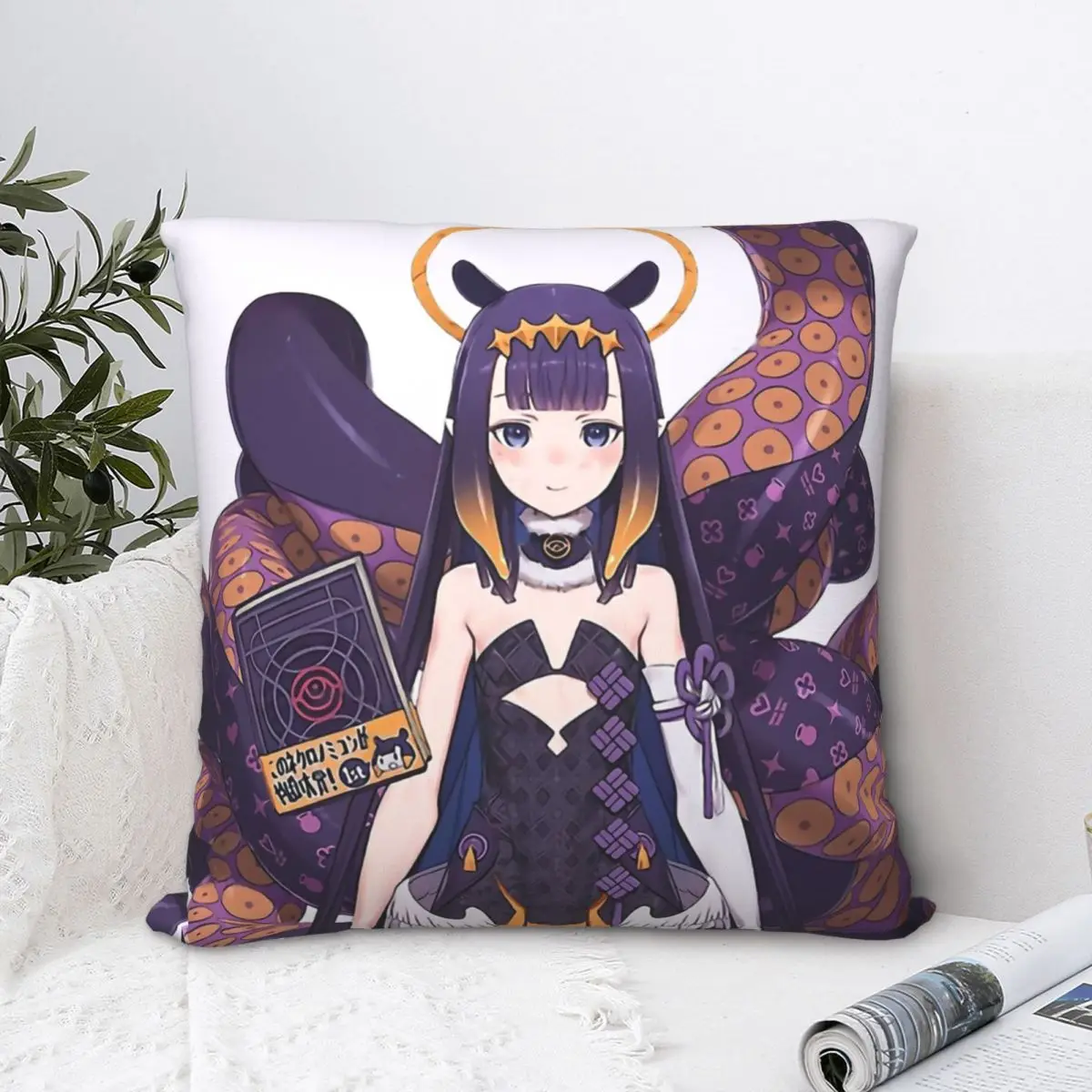 

Ninomae Ina'nis Hololive Vtuber Cojines Throw Pillow Case Cushion Covers Home Sofa Chair Decorative Backpack