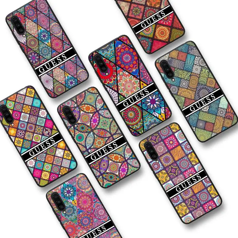 

Luxury brand Guess Mandala Flower Totem Art Phone Case For Xiaomi mi9 mi8 F1 9SE 10lite note10lite Mi8lite xiaomi mi5x
