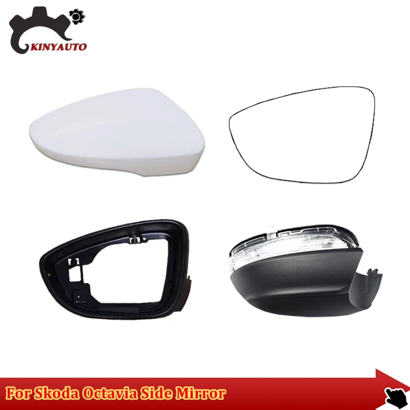 

For Skoda Octavia 18-21 Side External Rearview Mirror Lens Glass Turn Signal Light Lamp Lower Lid Shell Frame Cover Holder