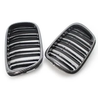 2 pcs front grill high strength anti scratch abs carbon pattern center grille 51137005837 51137005838 for bmw 5 series e39 99 03