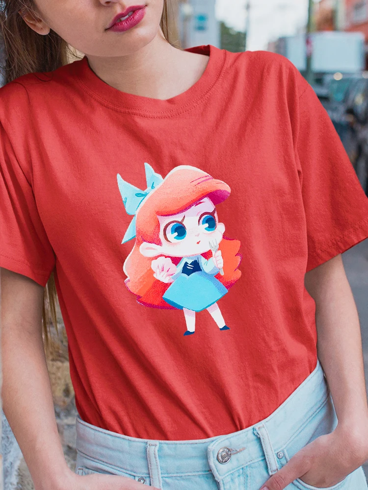 

Ariel The Little Mermaid Print Female T-shirt Harajuku Disney Tshirts Women Summer Hip Hop T Shirt Punk Tee Shirt Femme