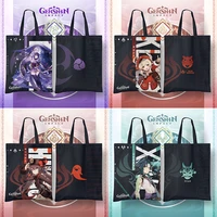 genshin impact cosplay ganyu kaedehara kazuha game canvas bag harajuku cartoon anime shoulder bags vintage handbag gifts