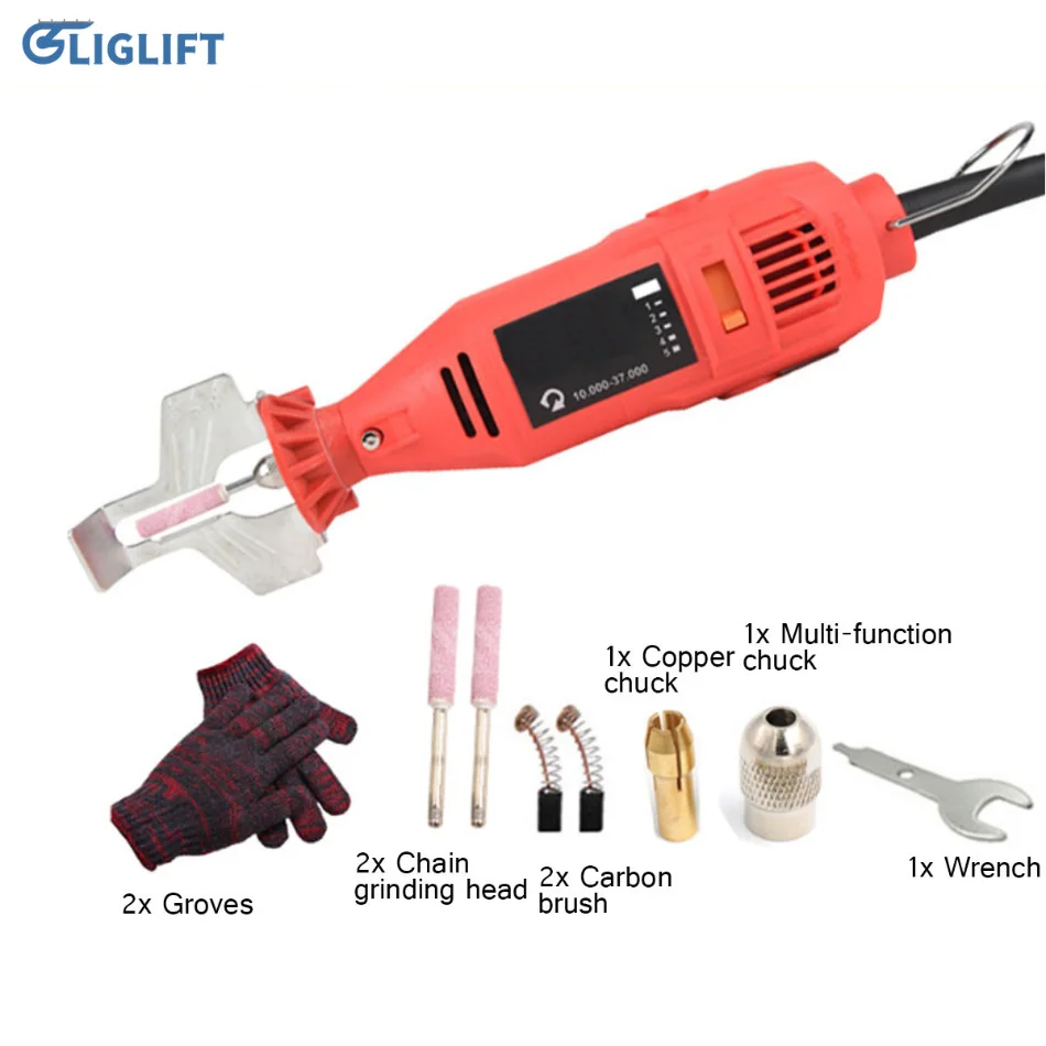 

180W 5-speed 37000rpm Power Grinder Chain Saw Sharpener Hand-held Power Chain Machine Engraving Machine Saw Grinder Power Tool