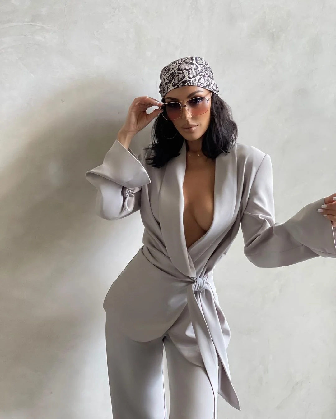 Комплект из 2 предметов (Блейзер + брюки) свободный сексуальный женский костюм с