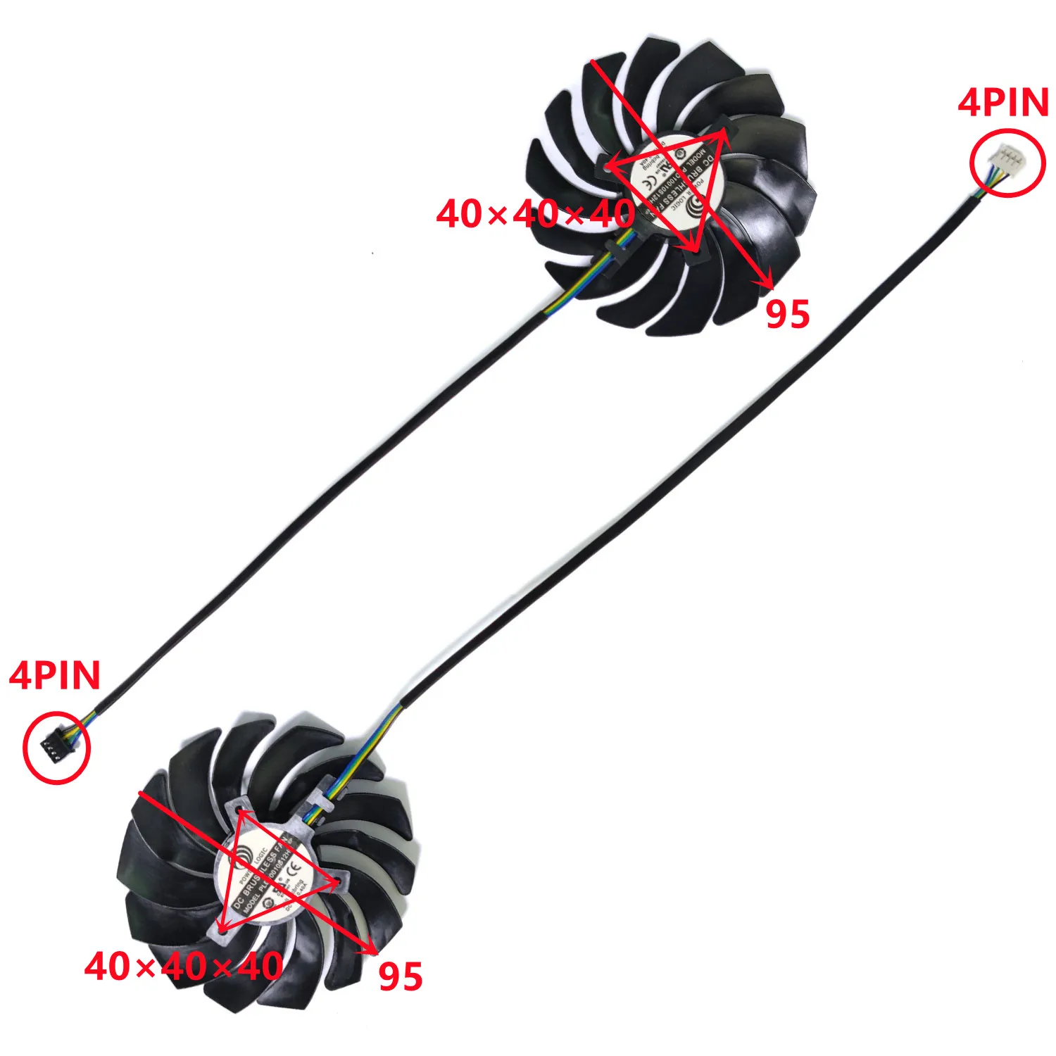 Новый 2 шт. 95 мм PLD10010S12HH RX 6700 XT Mech 2X охлаждающий вентилятор для MSI RTX 3060 3070 TI VENTUS OC