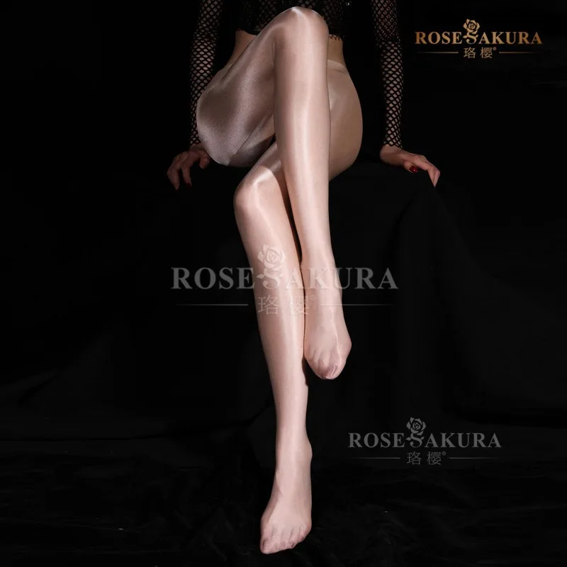 Cherry Blossom8317 Брюки с высоким блеском и вертикальной линией сзади шелковистые