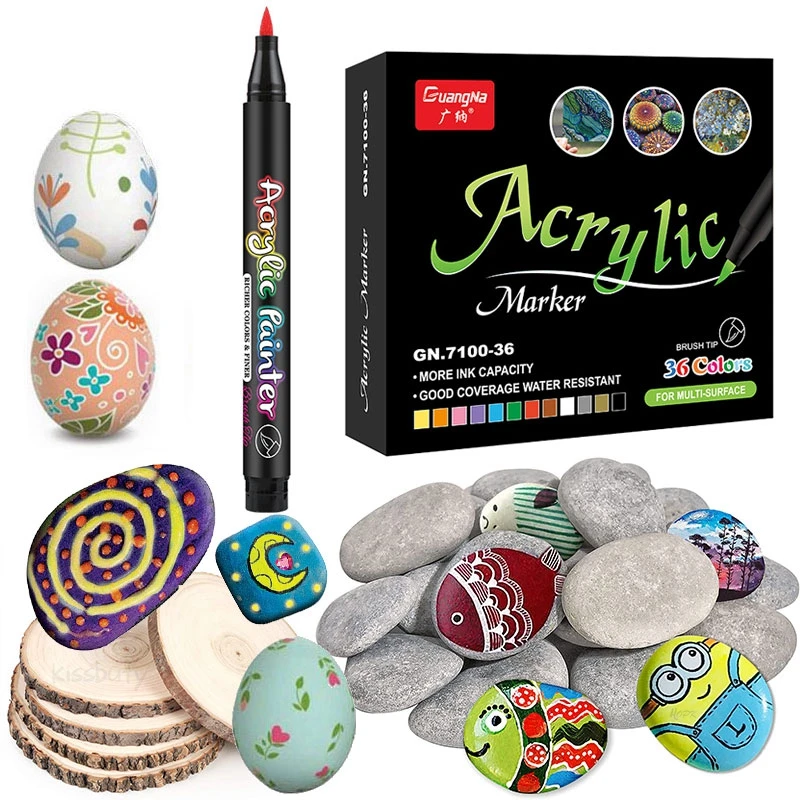 

36 Colors Acrylic Marker Pen Acrylic Paint Brush Markers Pens for christmas Art Rock Painting,Card Making,Stone,Metal Ceramics