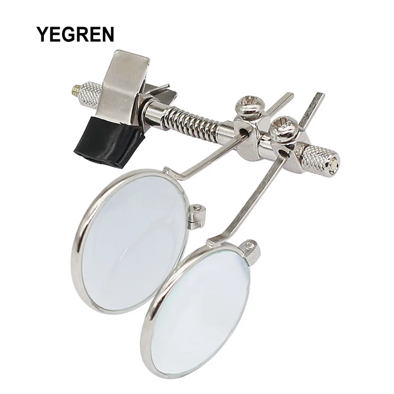 

10X Double Lenses Magnifying Glass Stainless Steel Clip Magnifier Rotatable MINI Magnifier Diameter 25mm Monocular Magnifier
