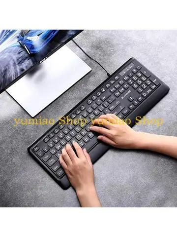 Peacefair проводная клавиатура 104 клавиш белая подсветка крупный шрифт