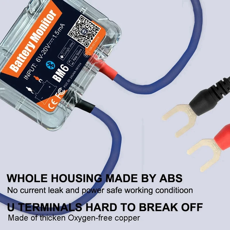 2X беспроводной Bluetooth 12 В монитор батареи BM6 с автомобильным аккумулятором