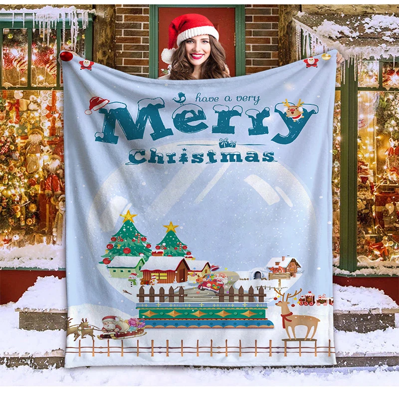 

Flannel Blankets Christmas Comfortable Ultra Warm Office Lunch Break Beach Shawl Blanket Sofas For The Winter Travel Bedding