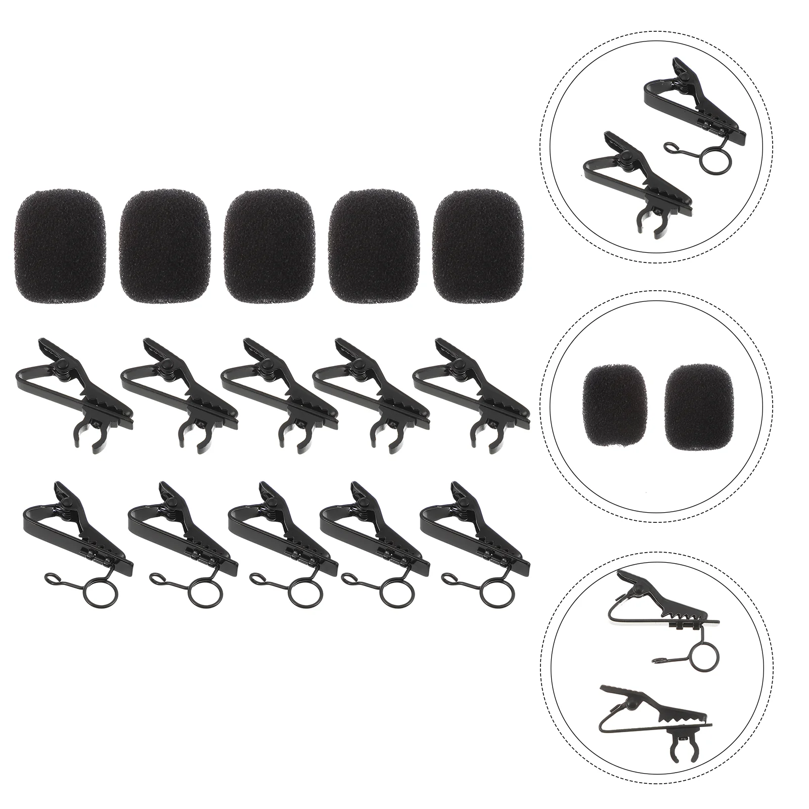 18pcs/set Professional Mic Circle Clips Set Mic Tie Clips Set Mic Wire Clips Set