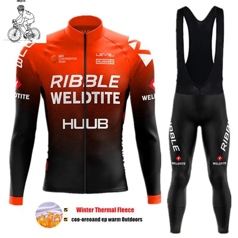 

HUUB Team Зимняя Теплая Флисовая одежда для велоспорта Maillot Ciclismo Hombre Polera Mtb Спортивная футболка велосипедный комплект 2022