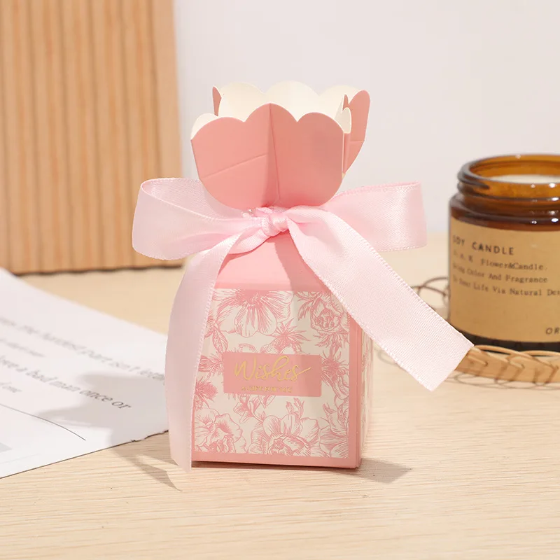 

20/50pcs Flower Box Wedding Favor and Sweet Gift Bags Candy Dragees Box Wedding Baby Shower Birthday Guests Event Party Supplies
