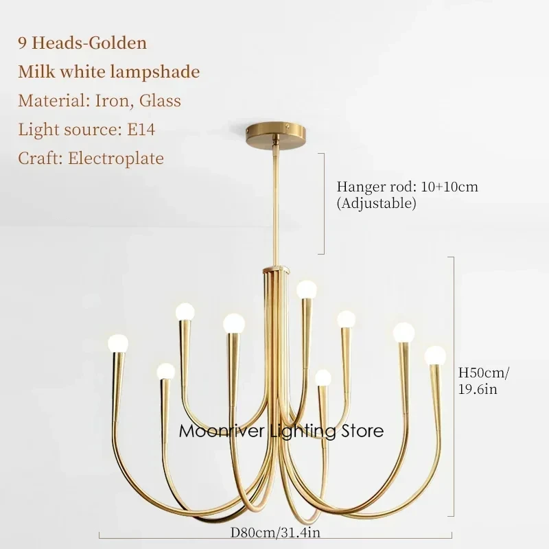 

Современные подвесные светильники в виде свечей во французском стиле, черные, золотые железные люстры для гостиной, спальни, ресторана, подвесные светильники, светодиодные