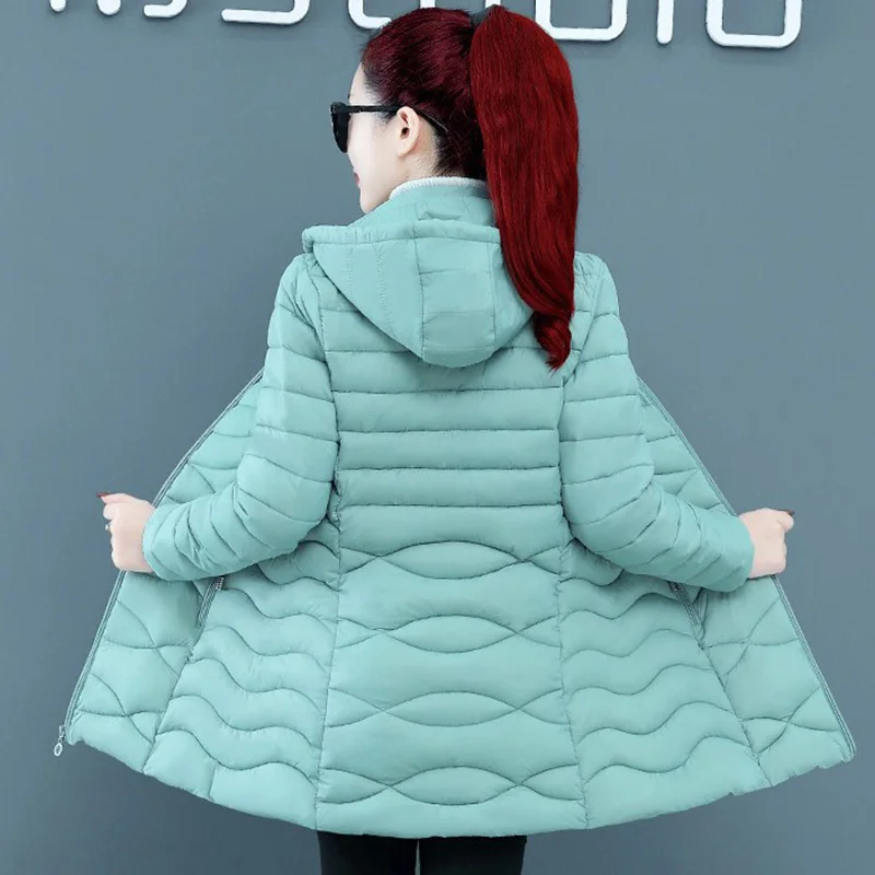 Winter Women's Parka Coat Women's New Solid Color Jacket Coat Jacket Coat Hot Sale Hooded Zipper Fashion Long Coat Women XL-6XL