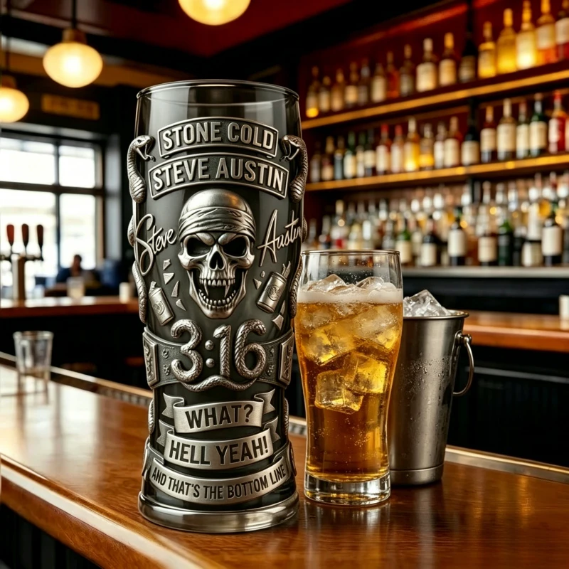 Фото 3D-эмблема Stone Cold Steve Austin с эффектом рельефа 