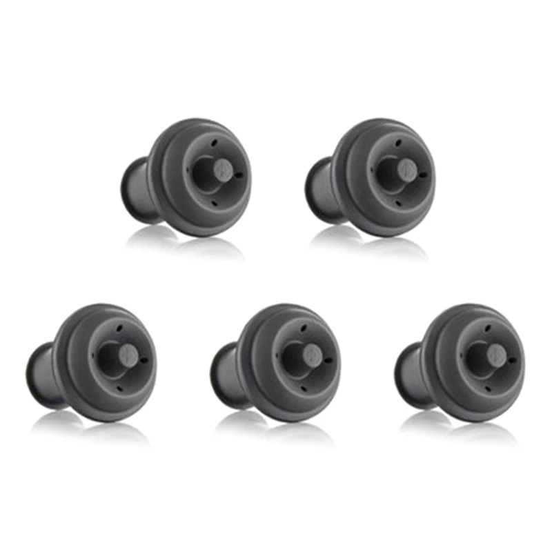 

5 Pcs Leak-Free Wine Stopper Preserver Home Vacuum Wine Saver Pump Silicone Wine Bottle Stopper Sealed Bottle Topper