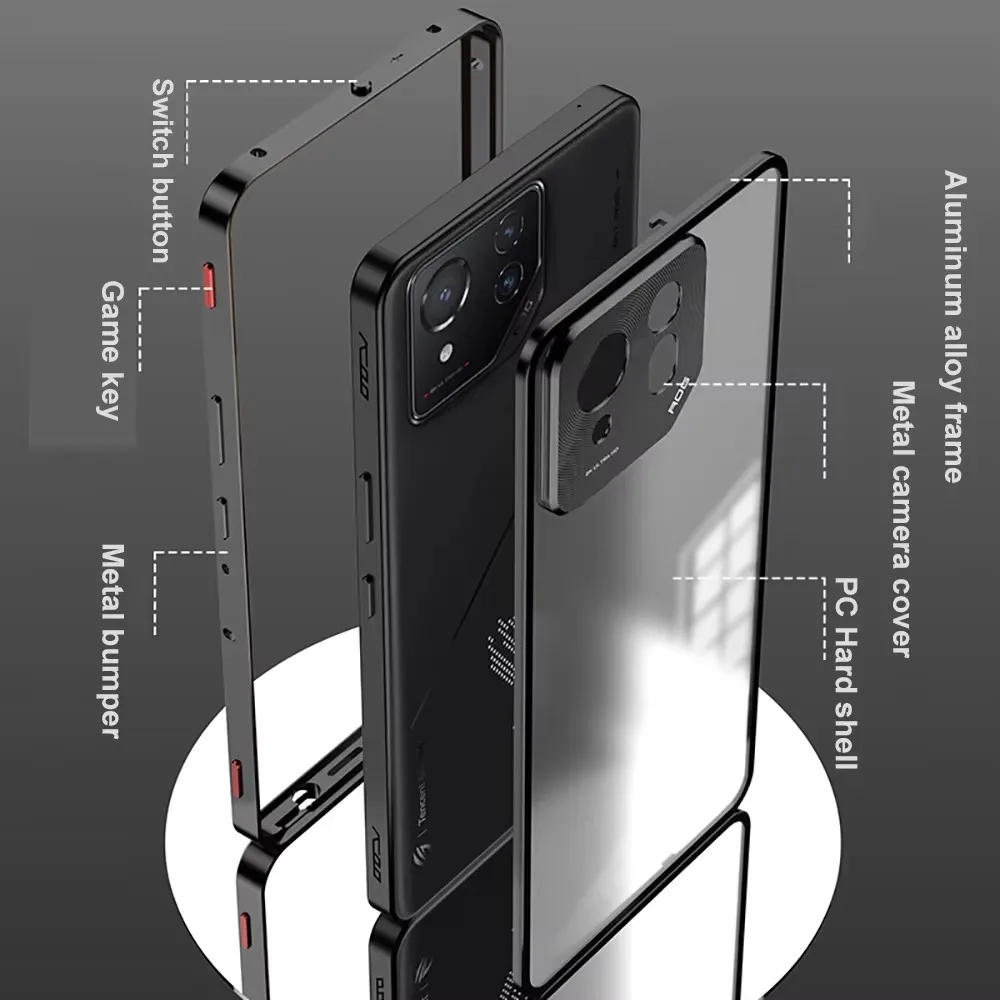 Рамка из алюминиевого сплава акриловая задняя крышка для Asus ROG Phone 8 Pro Rog