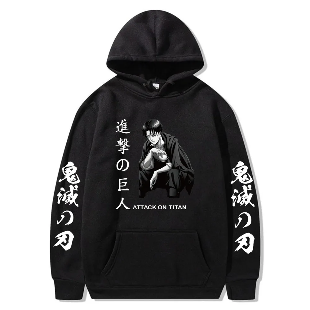 

Men Hoodies 2023 Anime Attack on Titan Print Autumn Winter Fashion Unisex Couple Pullover Streetwear Sweatshirts Male Sudaderas