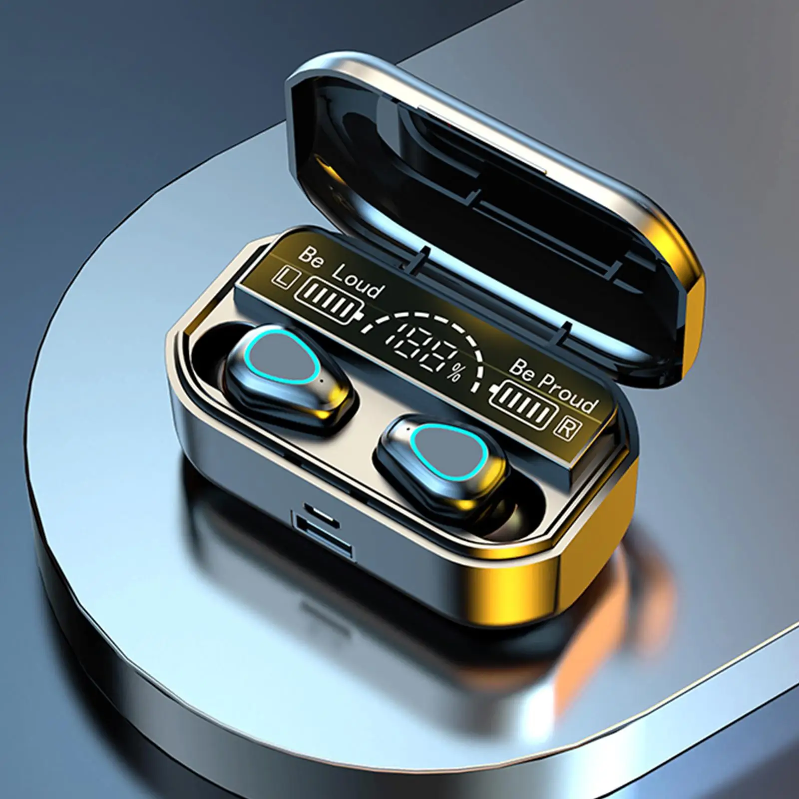 

In-Ear Earbuds with Charging Case 2000mAh Sports Earphones for Gaming Laptop