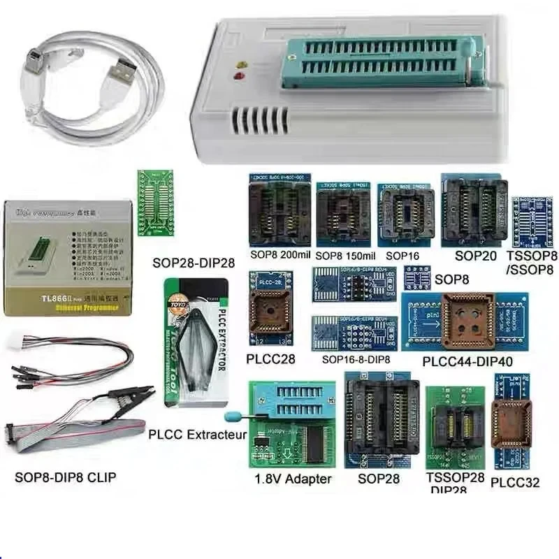 Фото Универсальный программатор USB Pro TL866CS II PLUS для чтения и записи BIOS-чипов, высокоскоростной инструмент для записи флеш-памяти №1