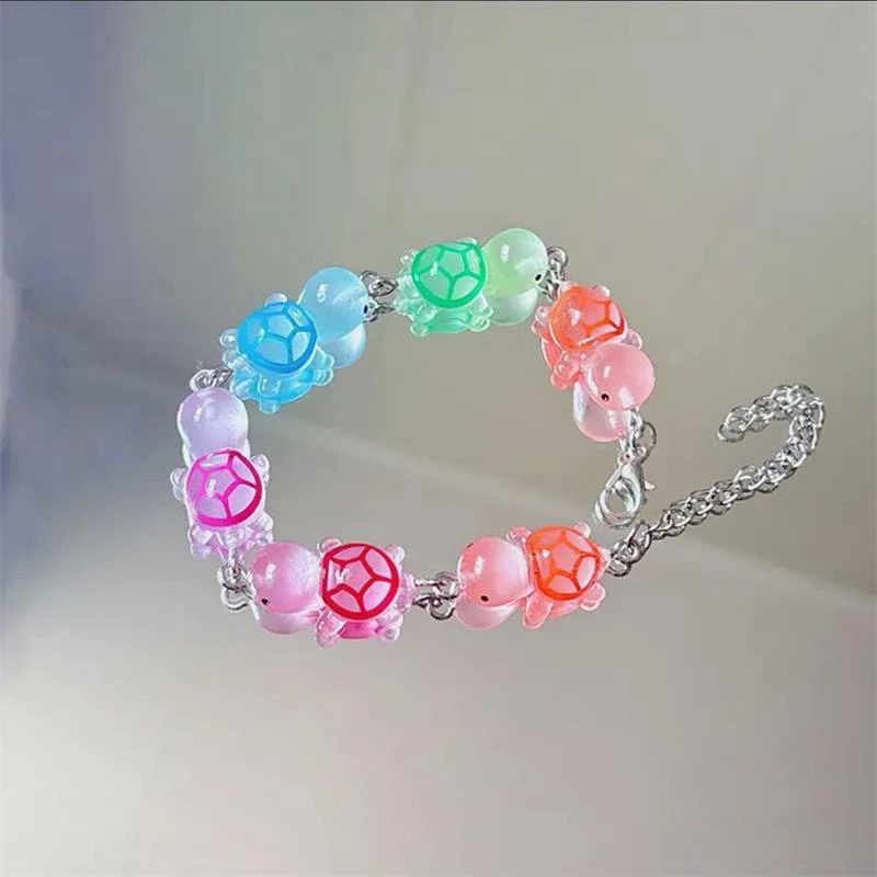 Мультяшный забавный светящийся браслет в виде черепахи многоцветный темноте