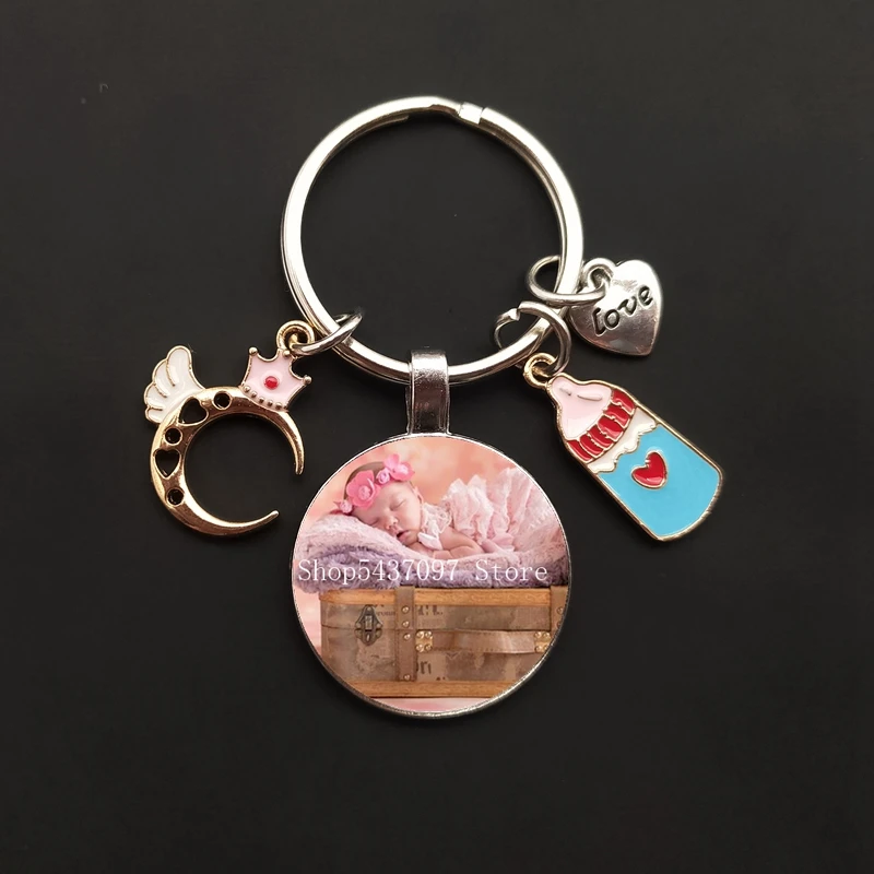 Регулируемый брелок для новорожденных стеклянный с изображением ангела детский