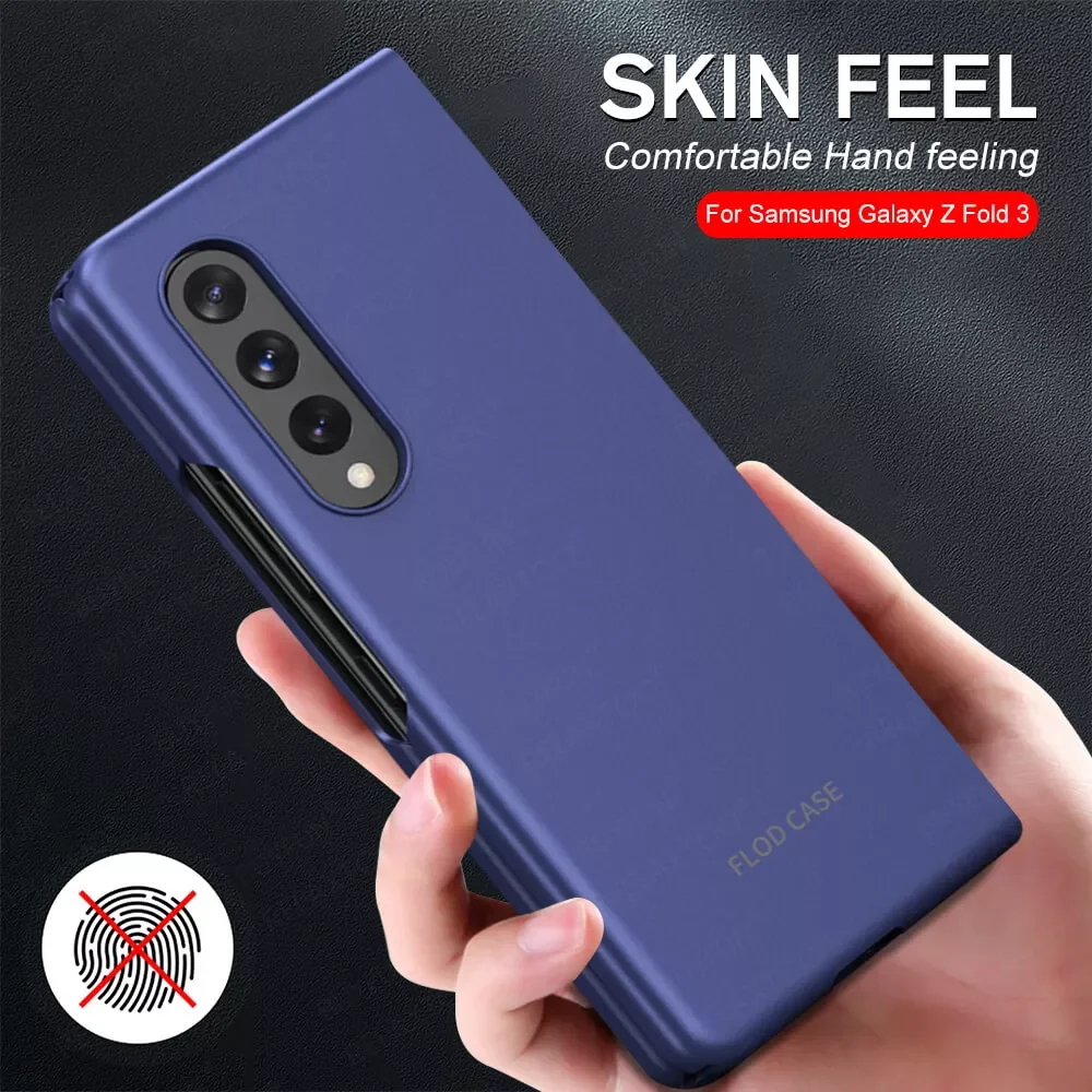 

Slim Shockproof Flip Phone Case For Galaxy Z Fold 3 Solid Color Fashion Case On Samsun Z Fold3 5G ZFold 3 Ultra-Thin Coque Funda