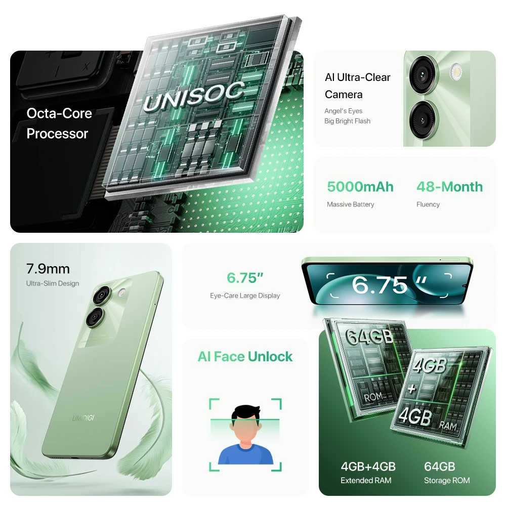 Смартфон UMIDIGI G9A 4/64ГБ