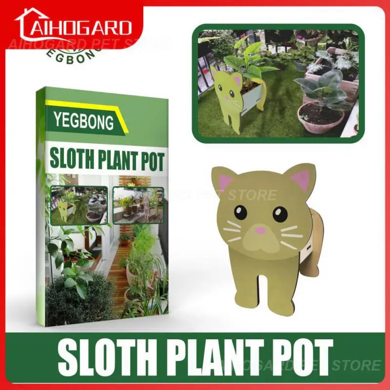 

Animal Flower Pots, Plants Garden Decorations Wooden Home Decorations Cartoon Creative Shapes Succulent Potted Plants