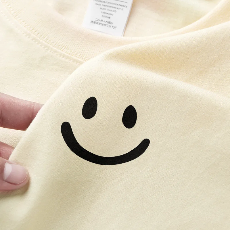 

Short Sleeved T-shirt for Men and Women, 100% Thick Cotton, Street Clothing, Couple Outfit, Casual Top, Large, Summer, 2023