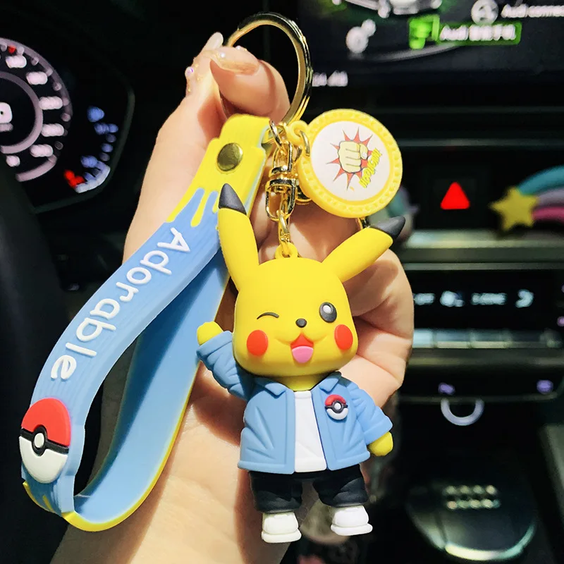 

Pokemon Pikachu Keychain Kawaii Anime Cartoon Doll Pendant Fashion Car Key Ring Backpack Ornaments Jewelry Holiday Gifts