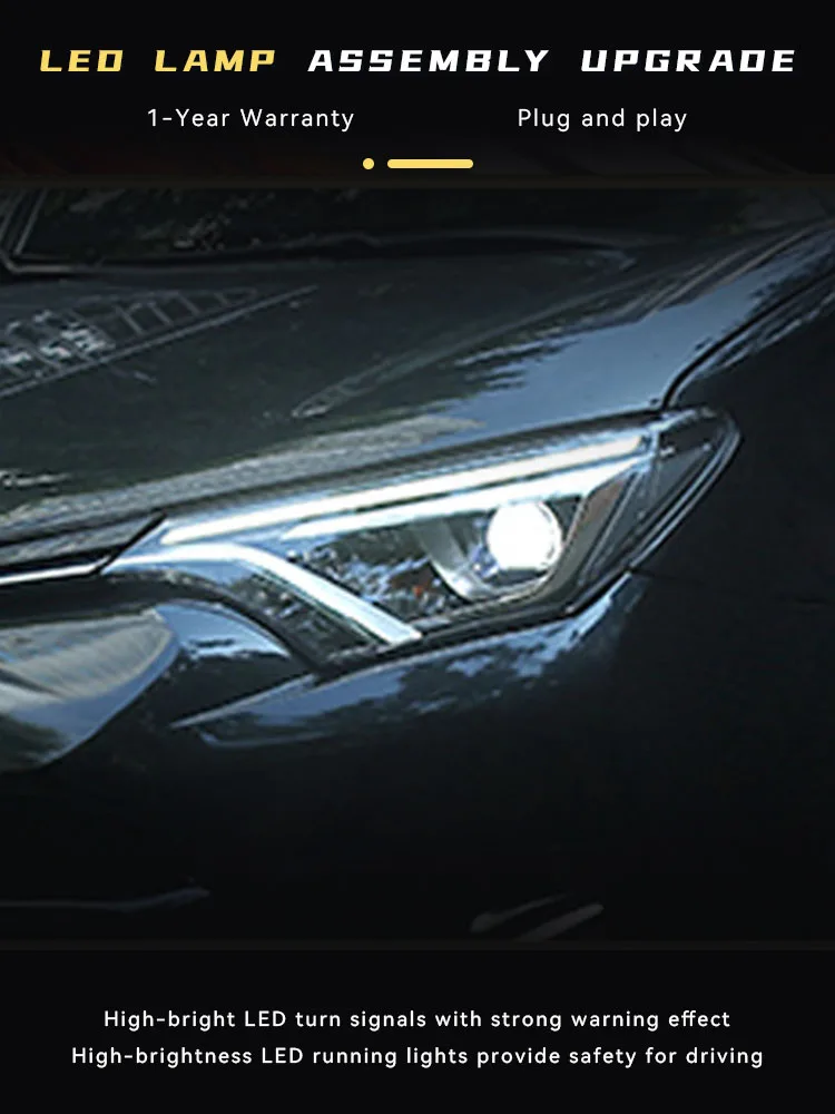 Автомобильные фары для Toyota RAV4 2016-2019 RAV 4 светодиодные новейший дизайн DRL линза
