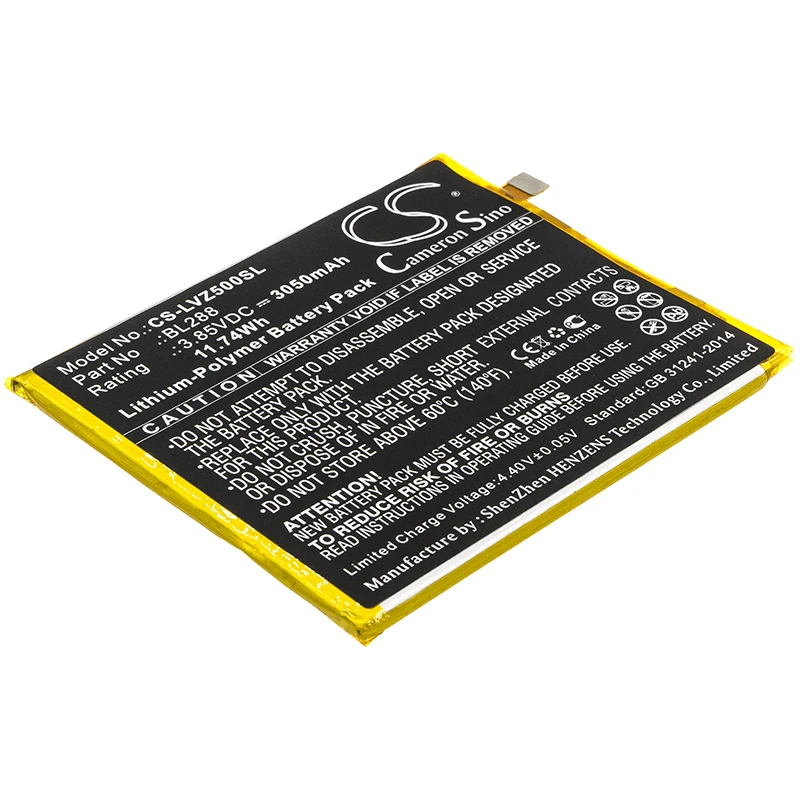 

CS 3050mAh / 11.74Wh battery for Lenovo L78011, L78012, Zuk Z5 BL288