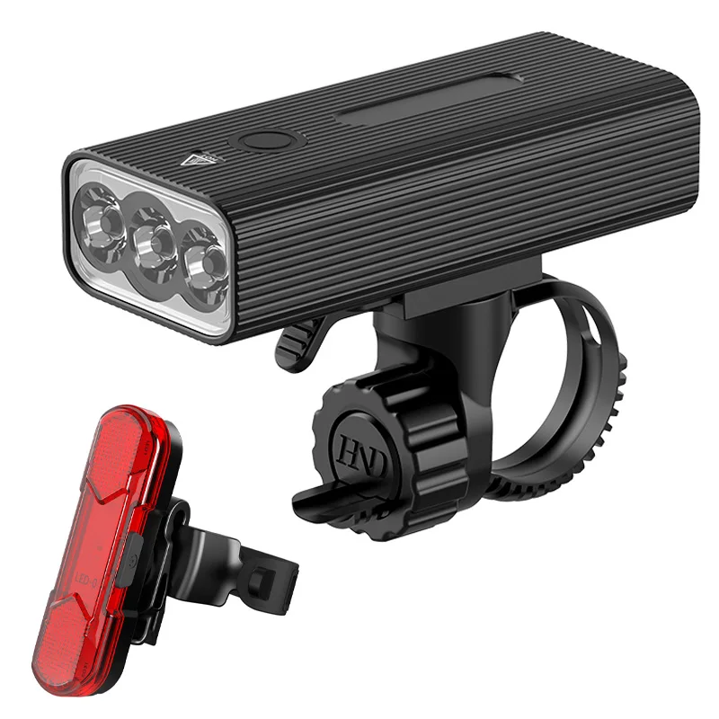 

Bicycle Front Rear Light 3xT6 LED MTB Bike Headlight USB Charging Cycling Flashlight Lantern Night Riding Safety Warning Lamp