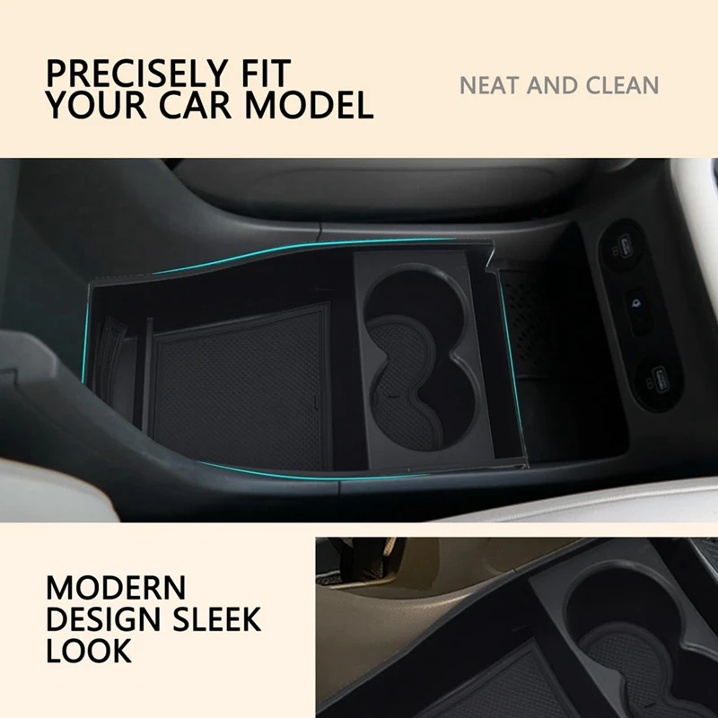 Органайзер центральной консоли с подстаканником и нескользящим ковриком нижний