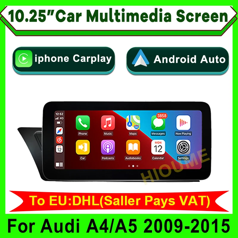 Автомобильная Мультимедийная система для Audi A4 A4L A5 2009-2016 с беззвучной Apple CarPlay Android, головное устройство, задняя камера IOS Linux
