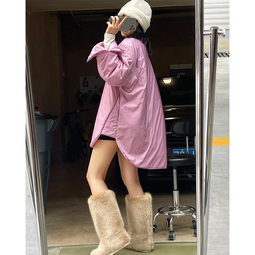 Winter New Cotton Clothes Design Sense Lazy Lapel Shirt-style Top Loose Casual Thickening Warm Long-sleeved Cotton Jacket