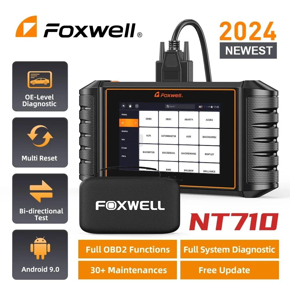 Foxwell NT710 OBD2 сканер 2-направленный диагностический инструмент для всех систем Wi-Fi