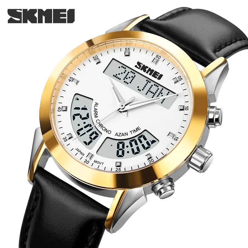 SKMEI Japan Digital movement Muslim Azan Men Wristwatch Clock for Prayer with Qibla Compass Adhan Alarm Watch Reloj Hombre